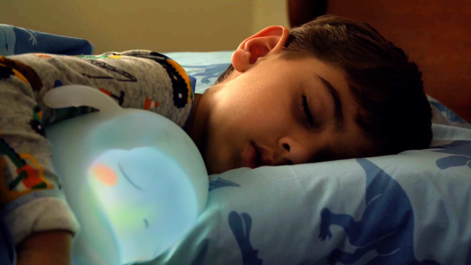 Max sleeping peacefully with Snorble - the inspiration behind Snorble